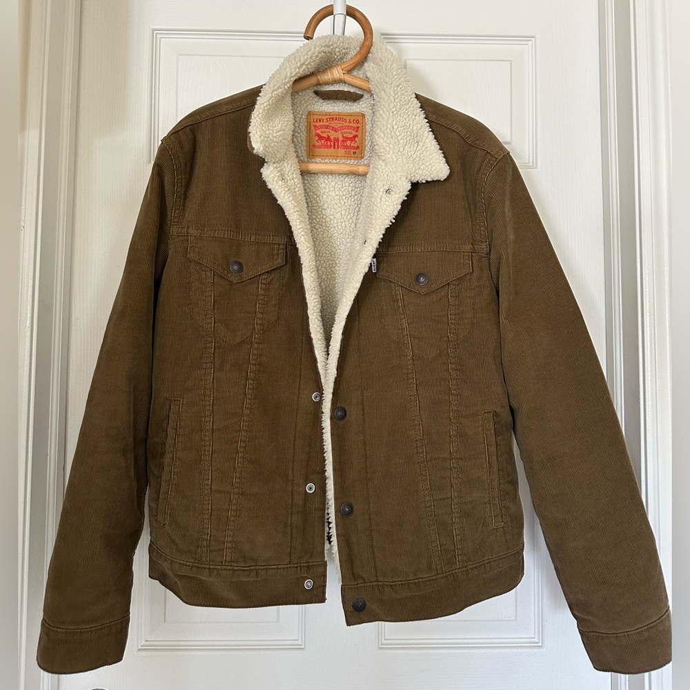 Levi's Brown Corduroy Sherpa Lined Jacket SNAP TRUCKER JACKET